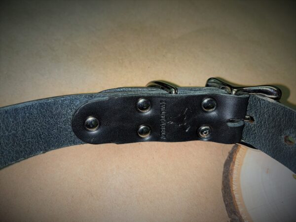 1” Dog Collar: Black With Silver Hardware - Image 2